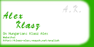 alex klasz business card